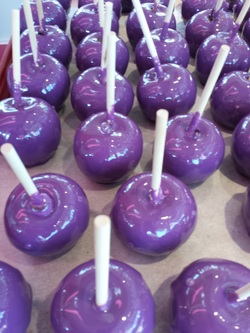 Purple candy apples
